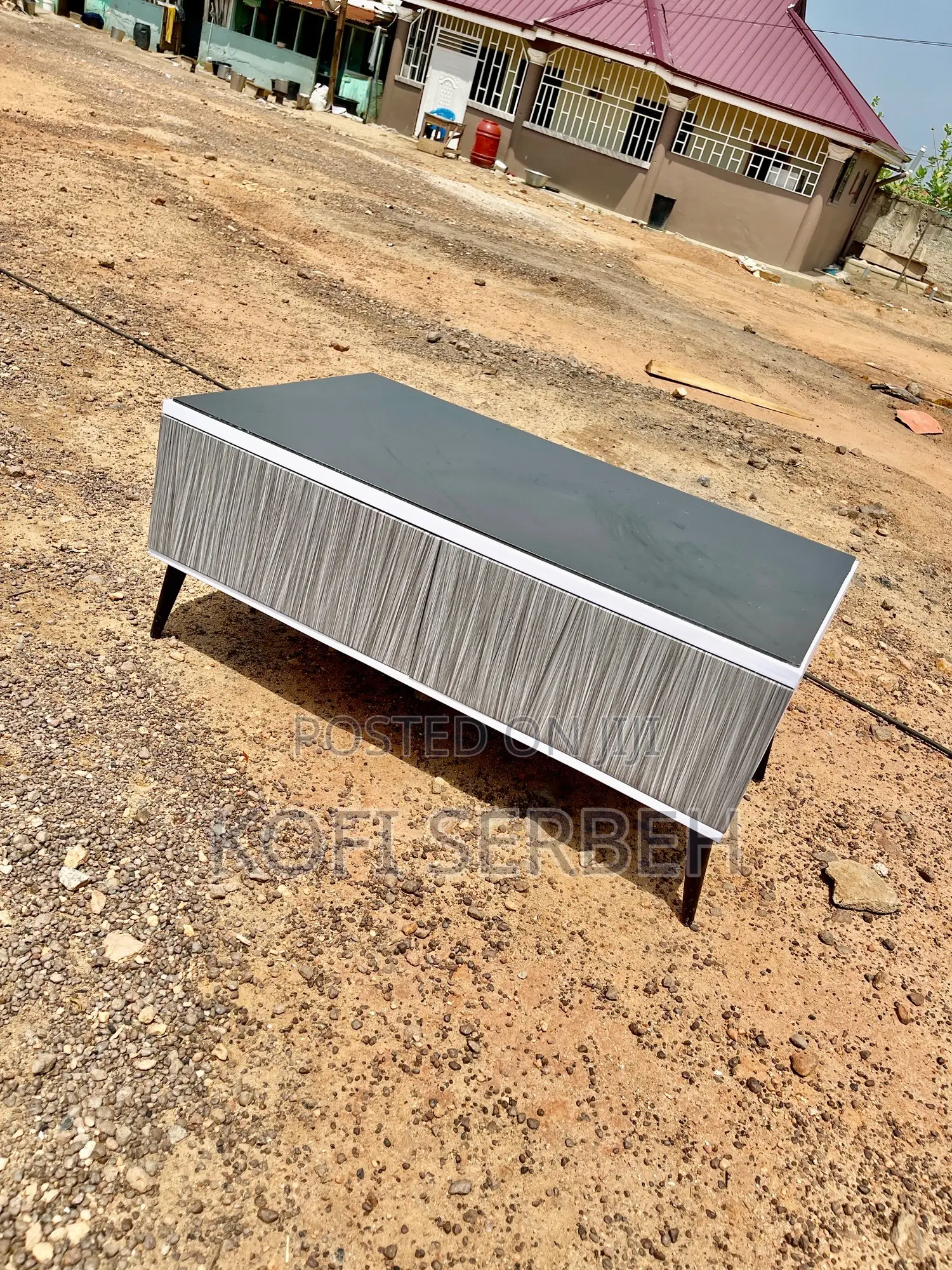 Wooden Center Table With Glass
