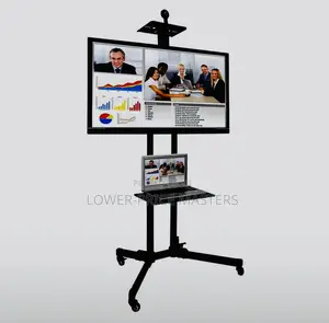 Adjustable Mobile TV Cart Stand , Trolley Stand