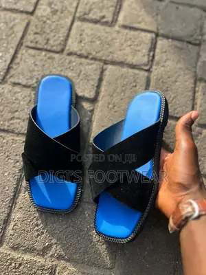 Squared Toe Blue Slippers