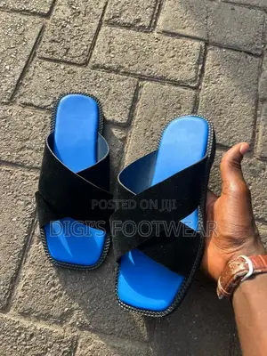 Squared Toe Blue Slippers