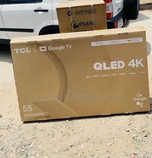 Elegant Black TCL 55c645 55 Inch Ultra HD Qled Google Tv.