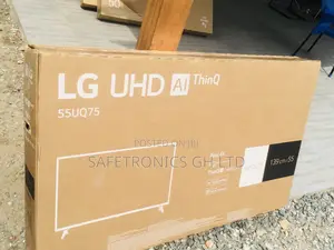 Black 55 Inches Glossy Led LG UQ75 Electric Smart UHD Tv