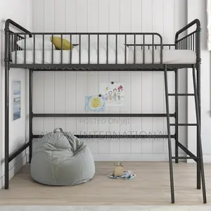 BH G Kelsey Twin Metal Loft Bed, Black