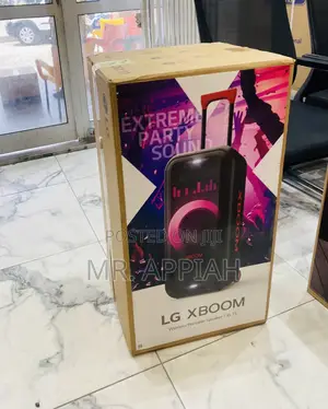 Elegant Black LG Xboom XL7S Portable Bluetooth Speaker.