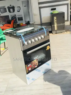 Gray Glass Lid Oven With Grill 4 Gas Cooker Ferre 60x60