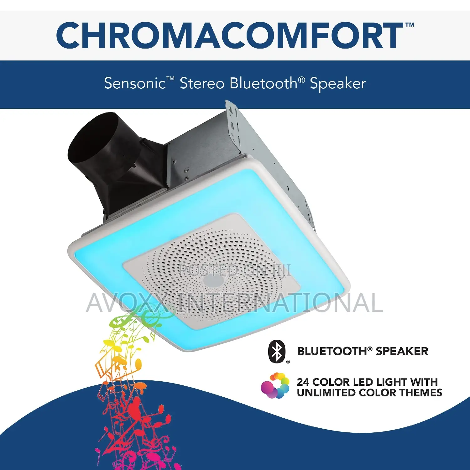 Nutone SPK110RGBL Ventilation Fan W/Bluetooth Speaker