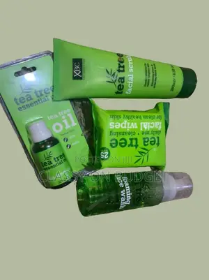 Tea Tree Facial Set- Scrub, Wipes, Foaming Wash, Oil