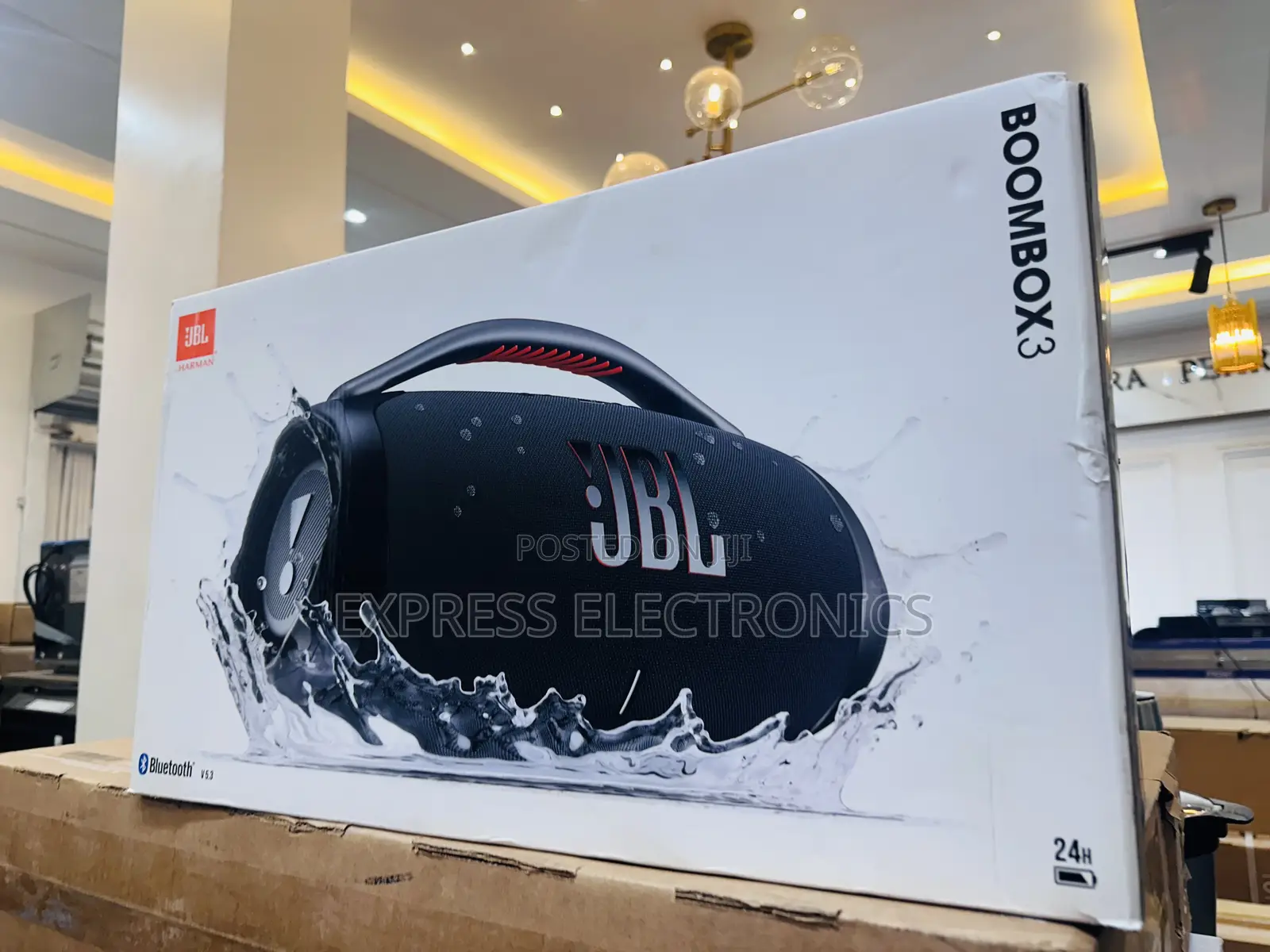 High Quality Sleek Boombox 3 Bluetooth Speaker Black.