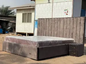 King Size Bed With Mattress and Side Drawer