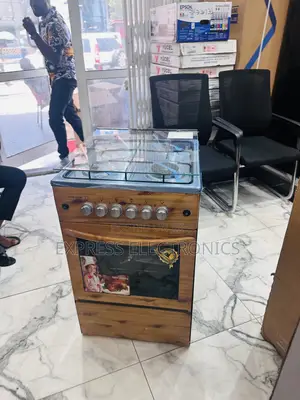 Real Design Gas Cooker Oven Grill Wooden 4burner 50/50