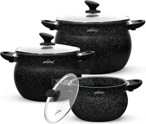 Homelux Saucepan Set With Glass Lid, Induction Pot Set .