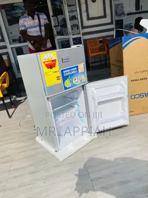 Fast Chilling Nasco Double Door Table Top Fridge(Gray).