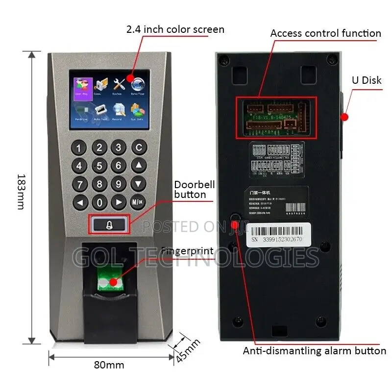 Zkteco F18 Access Control ZKTECO Original Branded