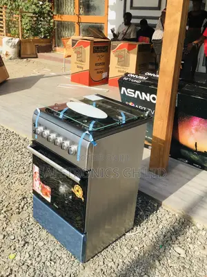 Gray Volcano 4 Gas Cooker Oven With Grill 50x60 Glass Lid
