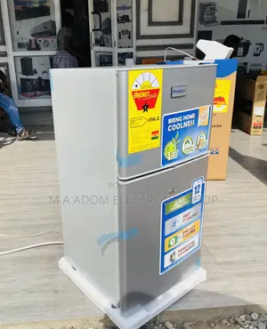 Fast Cooling Nasco 2 Door Electric Table Top Fridge, Gray.