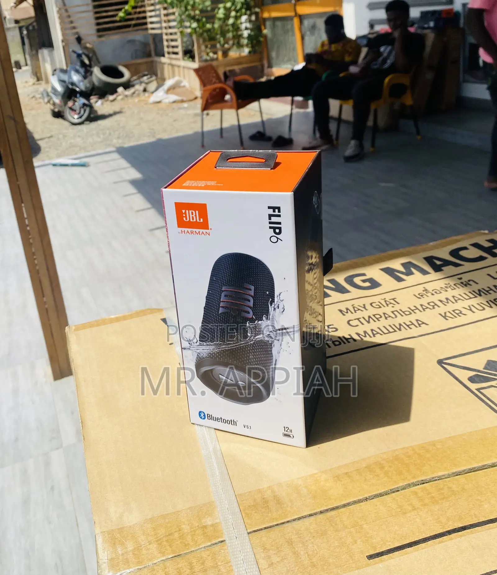 Original JBL Flip 6 Portable Bluetooth Speaker(Black).