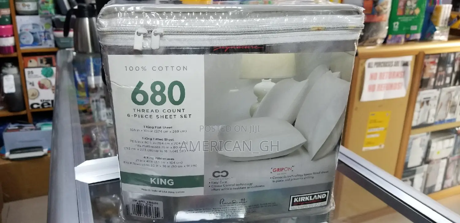 Kirkland Signature 680 Thread Count 6 Pieces Sheet Set(King)