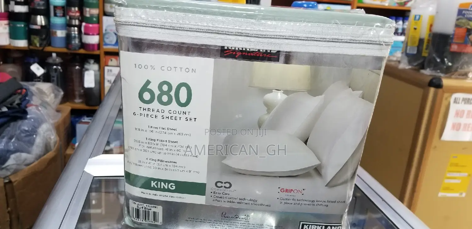 Kirkland Signature 680 Thread Count 6 Pieces Sheet Set(King)
