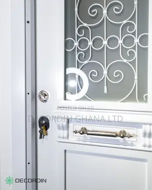 Vintage Heavy Duty Front Security Door With Glass Area