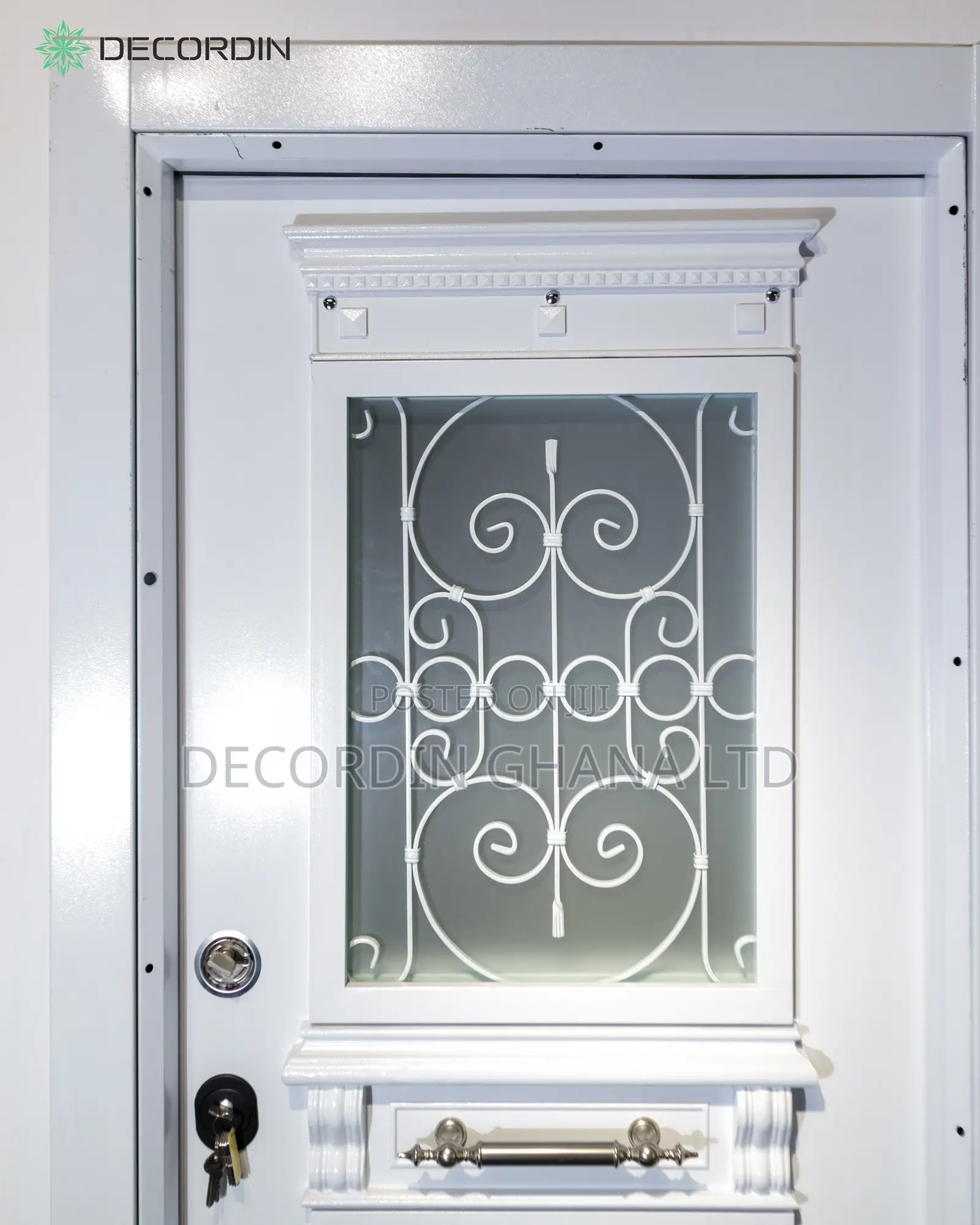 Vintage Heavy Duty Front Security Door With Glass Area