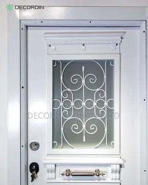 Vintage Heavy Duty Front Security Door With Glass Area