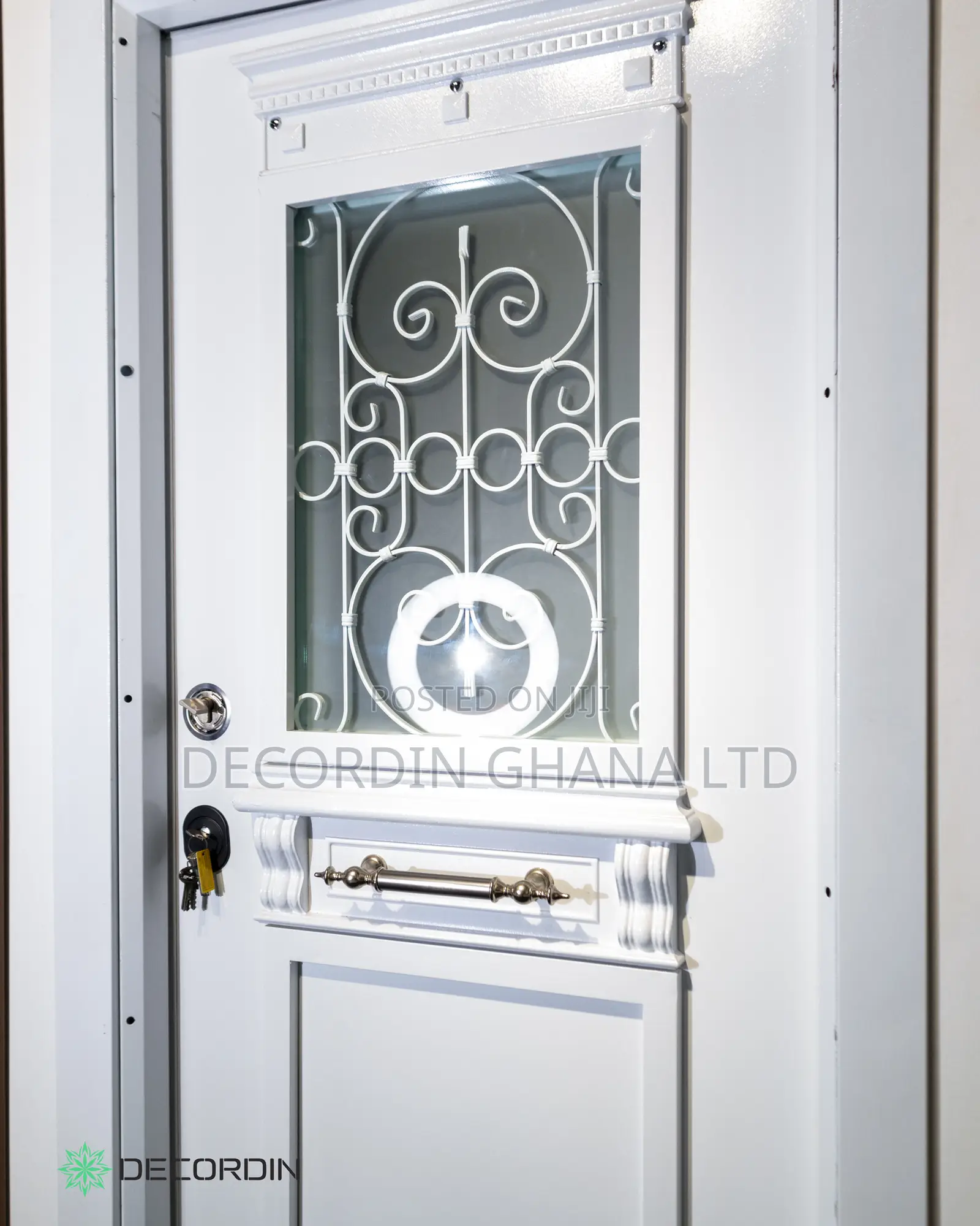 Vintage Heavy Duty Front Security Door With Glass Area