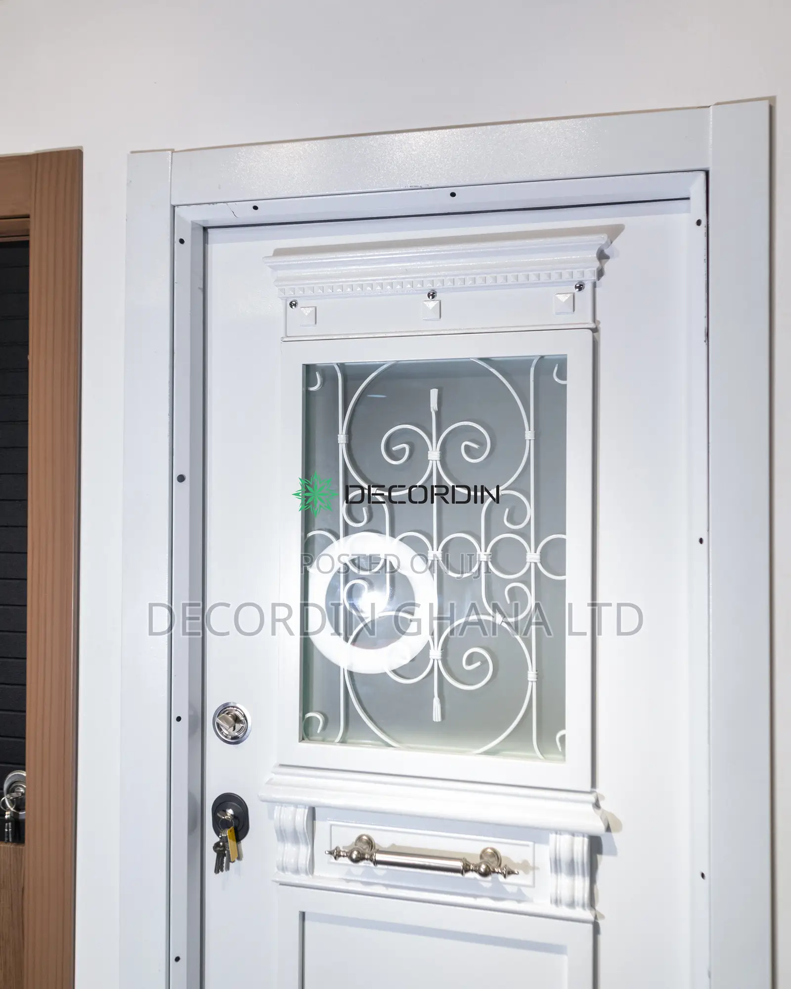 Vintage Heavy Duty Front Security Door With Glass Area