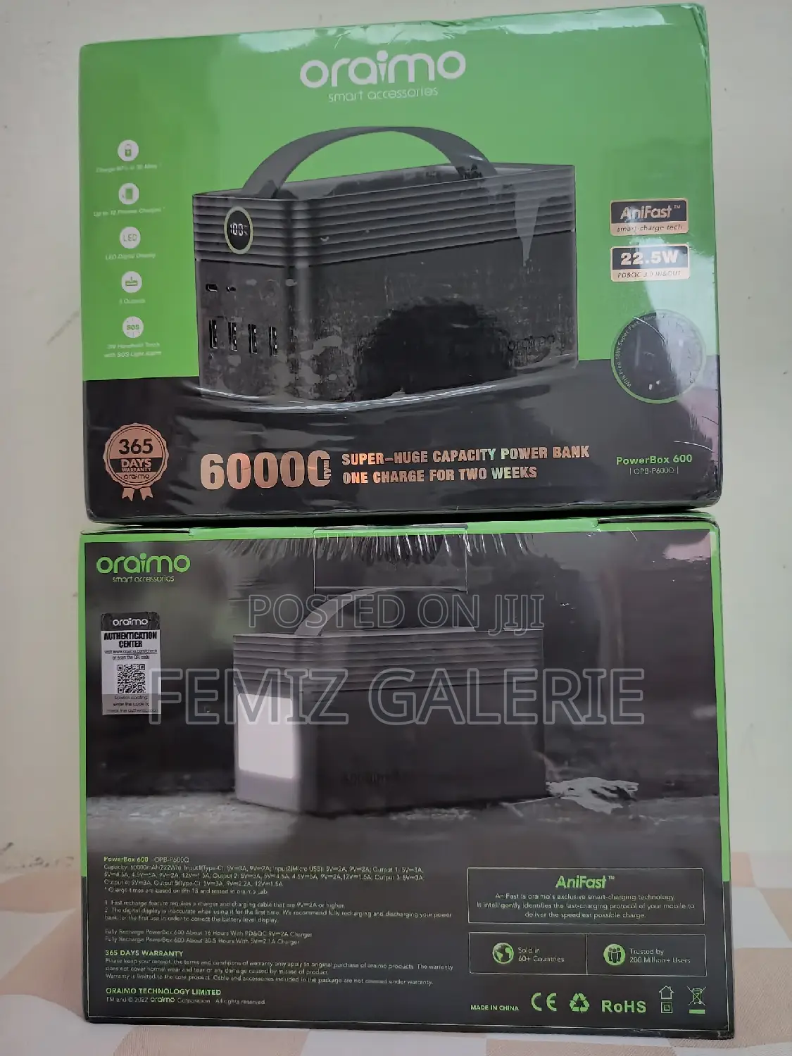 Oraimo Powerbox 600 60000 Mah 22.5w Power Bank