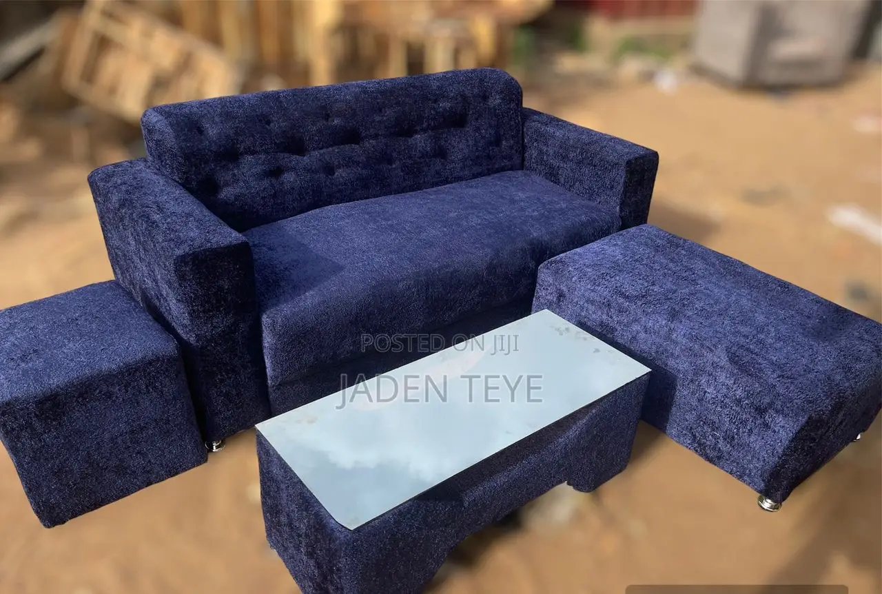 Three in One Blue Black Material Set Sofa