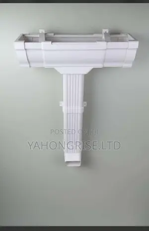 White PVC Downspout and Gutters