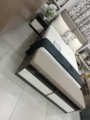 FURNITURE MALL COMPANY Double Bed With Mattress and Drawr