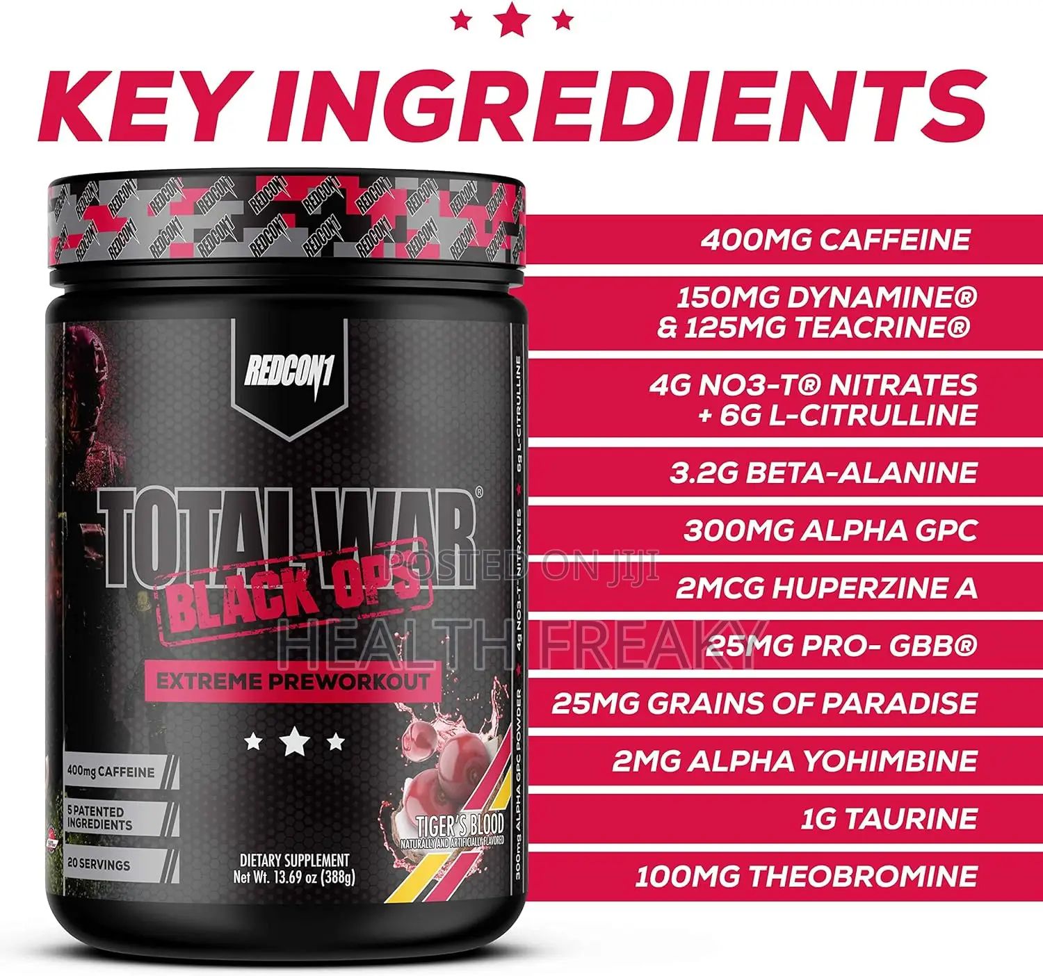 Preworkout Total War Black Ops Extreme Energy Muscle Builder