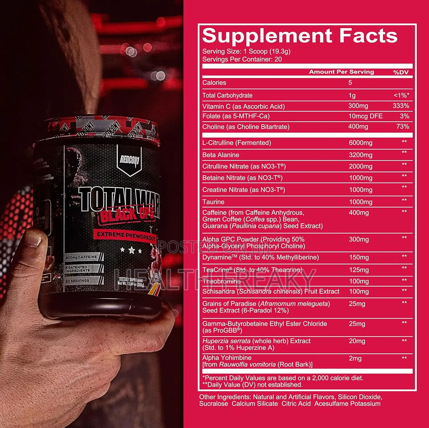 Preworkout Total War Black Ops Extreme Energy Muscle Builder