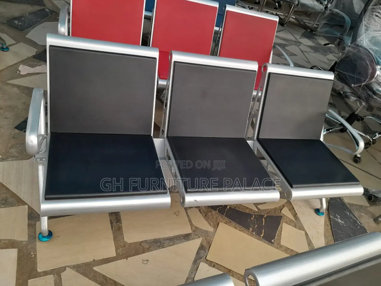 Three In One Metal Leather Waiting Chair