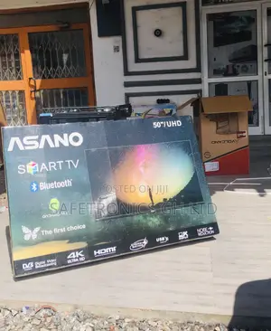Glossy Smart Black Asano 50 Inches Electric Led UHD Tv