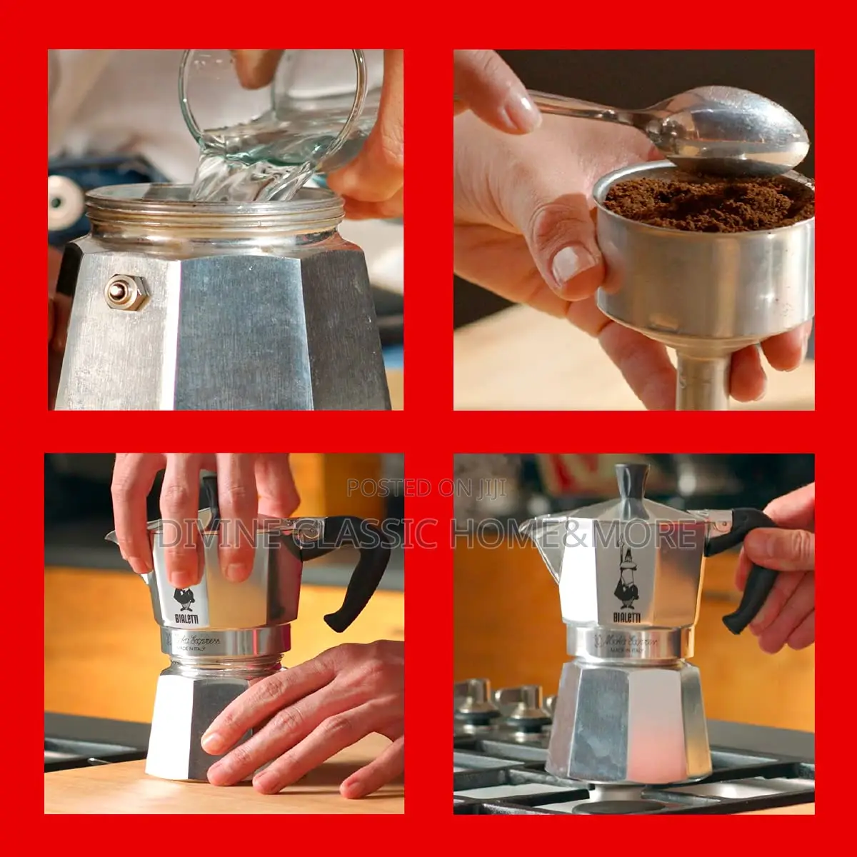 La Cafetière Venice Aluminium Espresso Maker Six Cup Silver