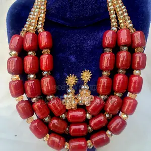 Glass Gold Beaded Jewelry Set