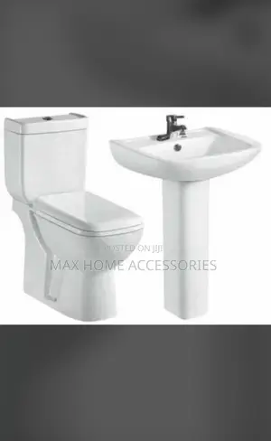 Water Closet With Its Wash Hand Basin