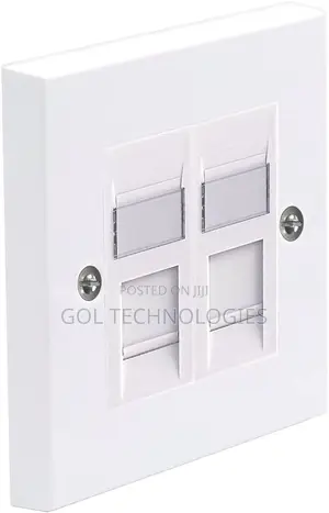 Double Faceplate or Wall Socket With Jack Cat6