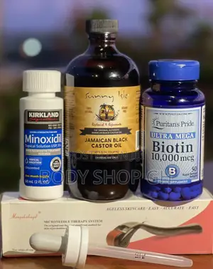Kirkland Minoxidil + Roller + Biotin + Castor Oil Combo Pack