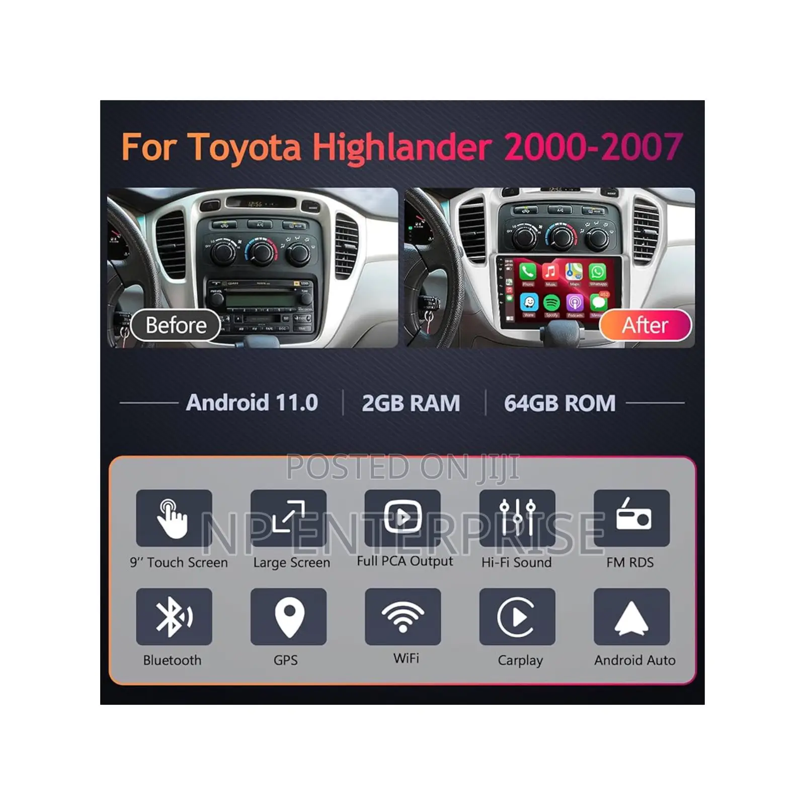 Toyota Highlander 2000- 2007 Android Tape