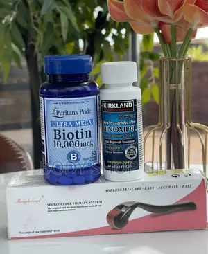 Beard and Hairline Kit- Kirkland Minoxidil + Biotin + Roller