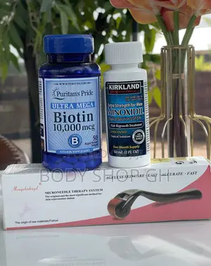 Beard and Hairline Regrowth KIT - Kirkland + Biotin + Roller