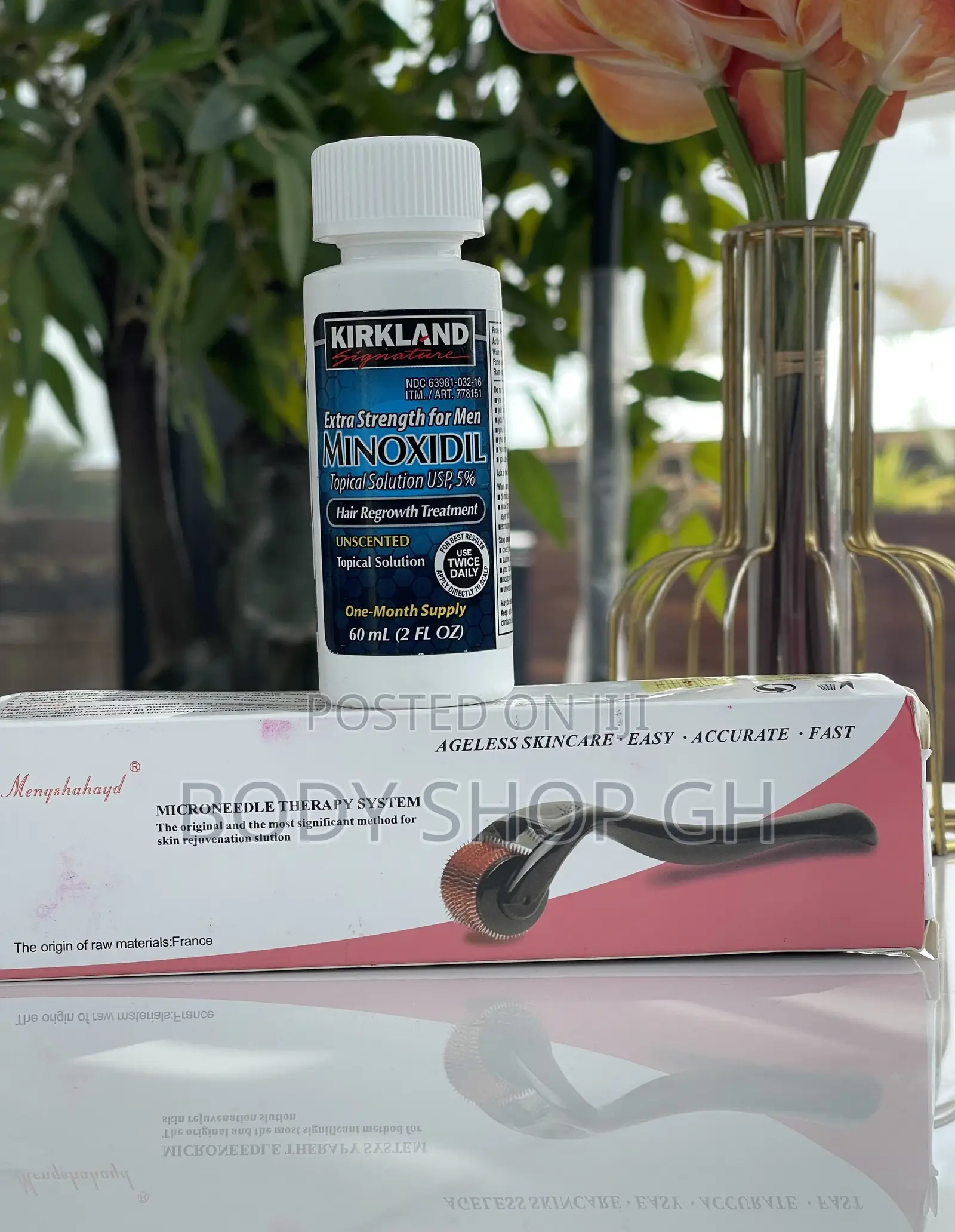 Beard Growth Starter Pack- Kirkland Minoxidil + Derma Roller