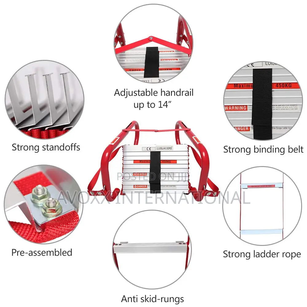 Fire Escape Luis Ladder 2 Story Anti Skid Rungs Emergency Escape 15ft