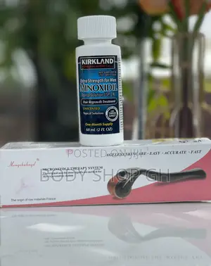 Beard and Hair Regrowth Pack - Kirkland Minoxidil + Roller