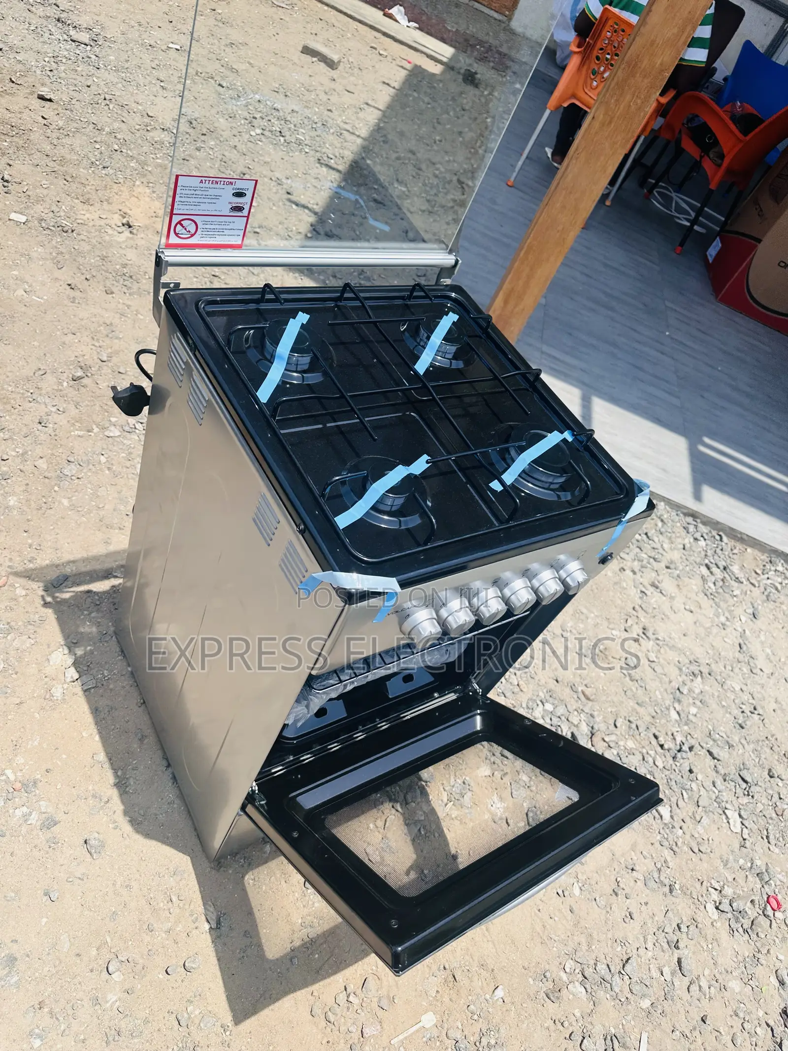 Very Stylish Design Grey Gas Cooker Oven 4burner