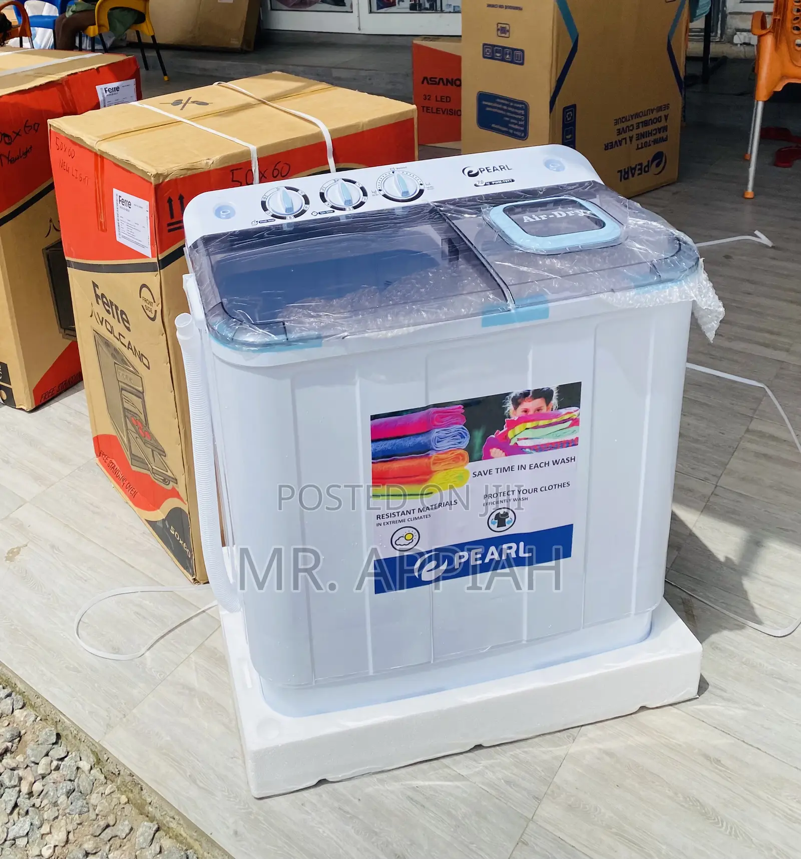 Electric Pearl 7kg Semi-Automatic Washing Machine(White).