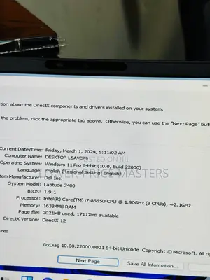 New Laptop Dell Latitude 7400 16GB Intel Core I7 SSD 512GB