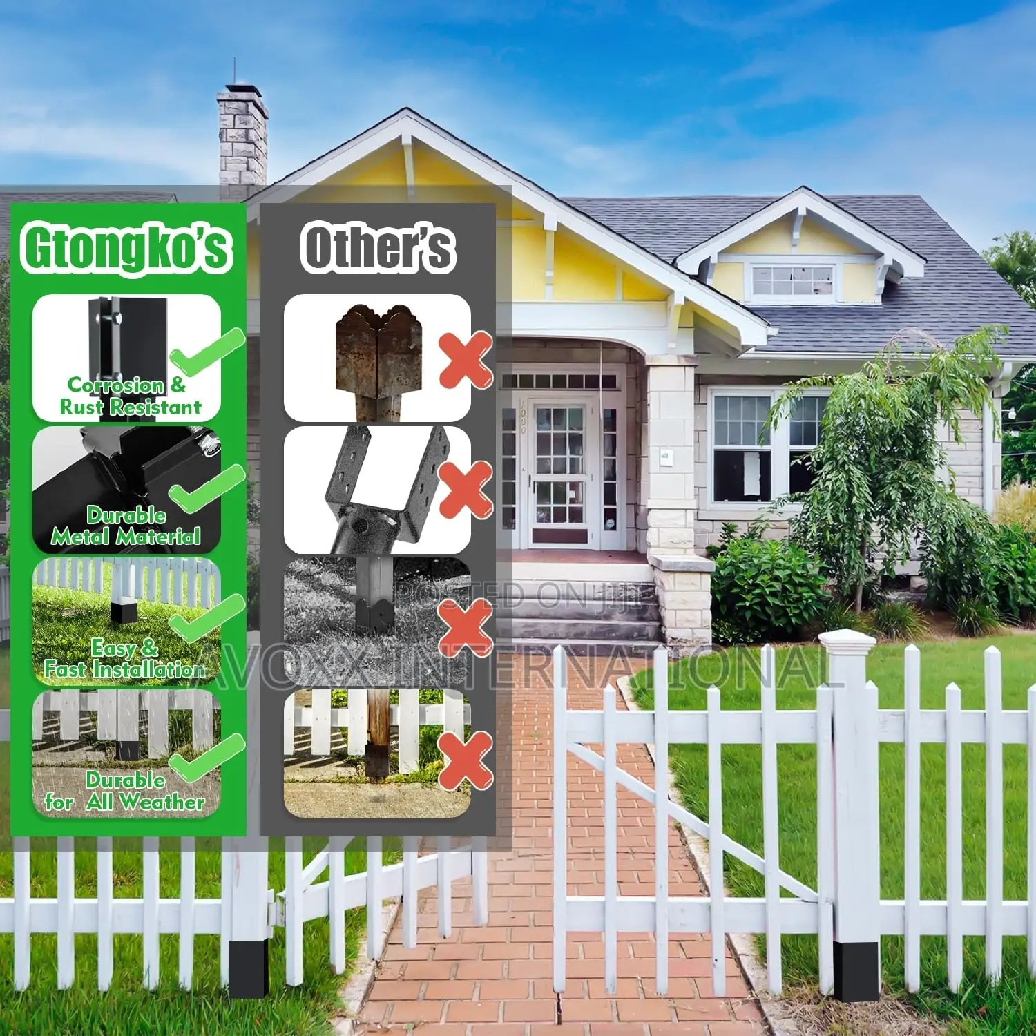 Gtongoko 4 X 4 Fence Post Anchor 32" , Heavy Duty (4 Pieces)
